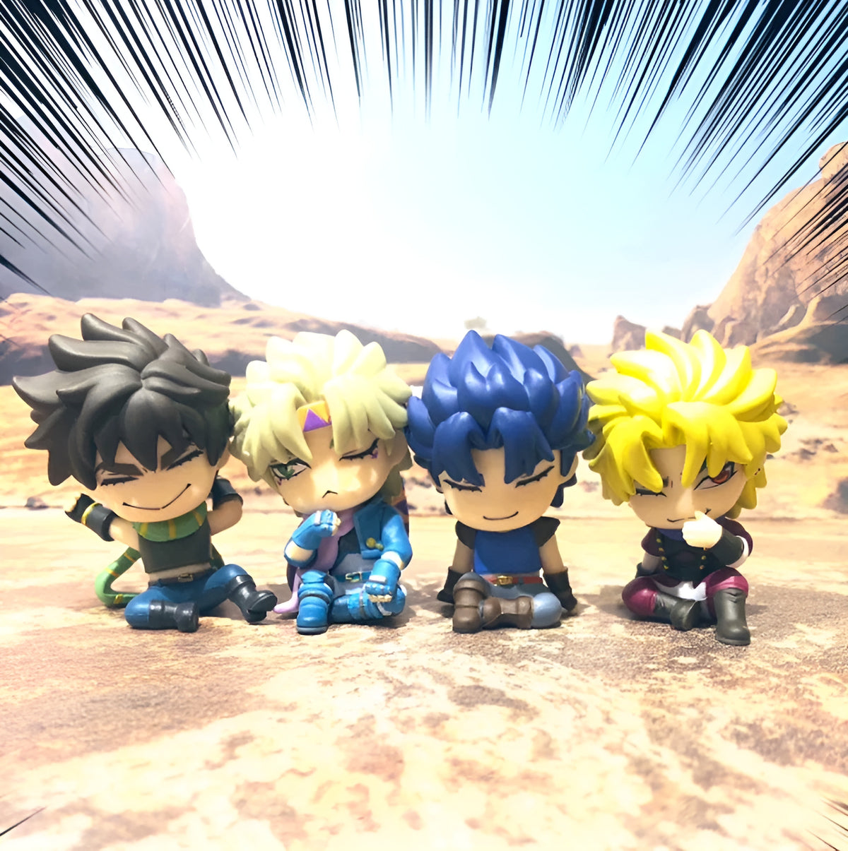 1 figurines JJBA aléatoire : Jonathan, Dio, Joseph et Ceaser